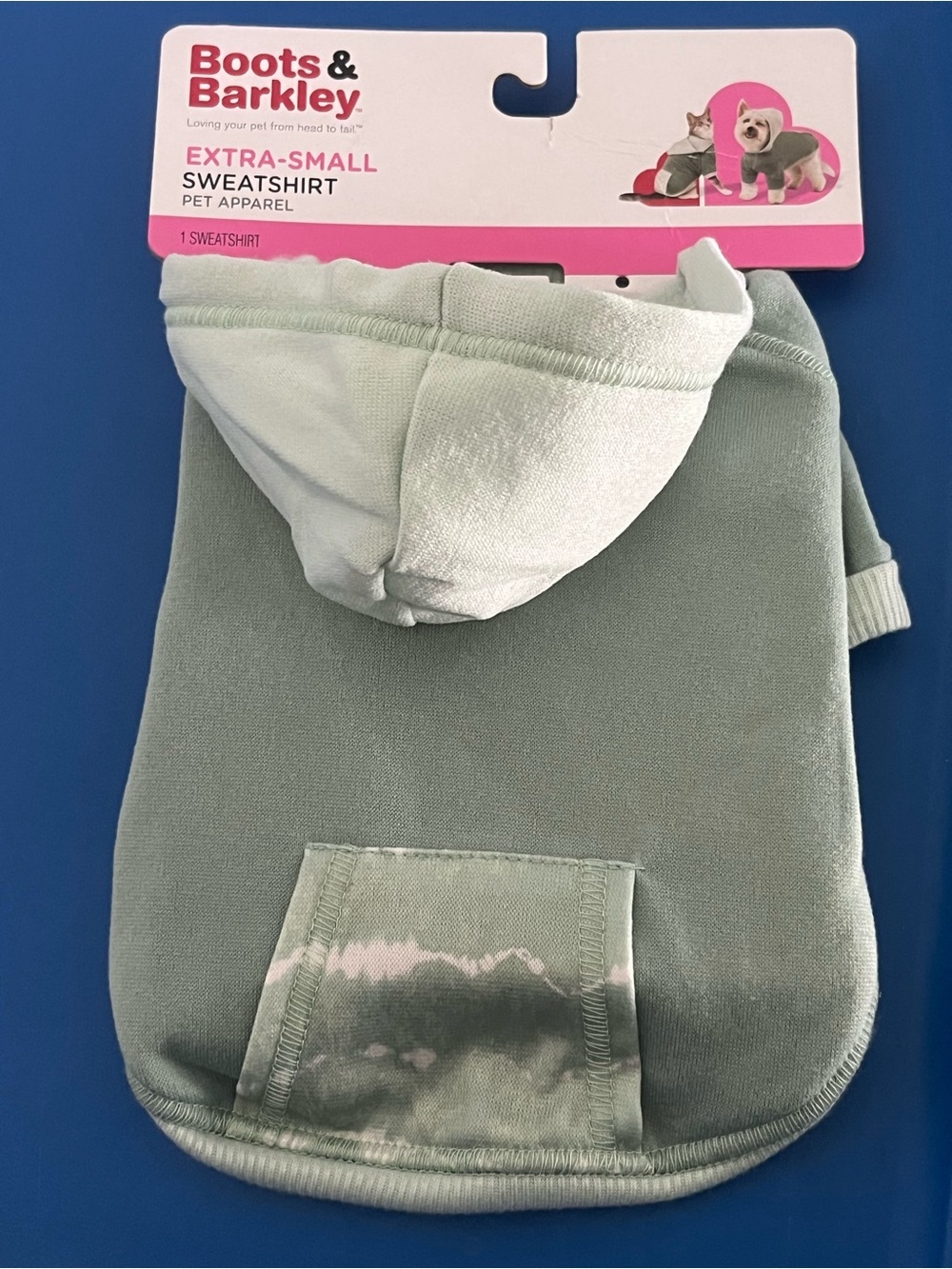 Boots & Barkley Pink and Red Extra-Small Sweatshirt Pet Apparel